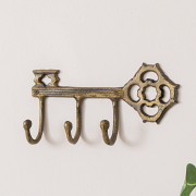 Antique Brass Key Shaped Key Hook Rail