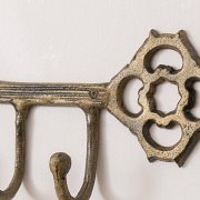 Antique Brass Key Shaped Key Hook Rail
