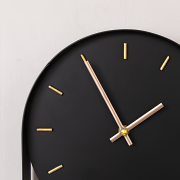 Black & Gold Pendulum Metal Analogue Wall Clock - 20cm x 55cm