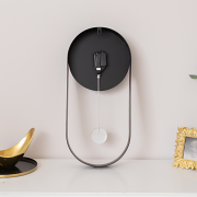 Black & Gold Pendulum Metal Analogue Wall Clock - 20cm x 55cm