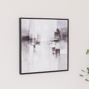Black & White Serenity Abstract Framed Wall Art - 50cm x 50cm