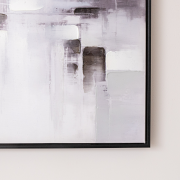 Black & White Serenity Abstract Framed Wall Art - 50cm x 50cm