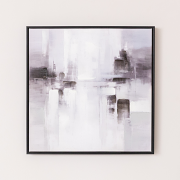Black & White Serenity Abstract Framed Wall Art - 50cm x 50cm