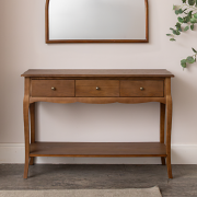 3 Drawer Dark Wood Console Table with Shelf - Ashwell Range