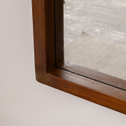 Dark Wood Framed Arched Wall Mirror - 60cm x 80cm