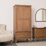 Dark Wood Wardrobe, Dressing Table Set, Chest of 4 Drawers & Pair of Bedside Tables - Ashwell Range