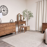Dark Wood Wardrobe, Dressing Table Set, Chest of Drawers & Pair of Bedside Tables - Ashwell Range