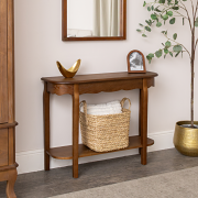 Wooden Half Moon Console Table with Shelf - Ashwell Range