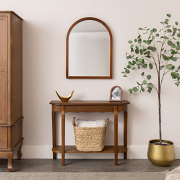 Wooden Half Moon Console Table with Shelf - Ashwell Range
