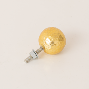 Large Shiny Gold Round Hammered Drawer Knob - 5cm