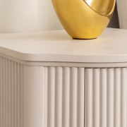 Pair of Reeded One Drawer Bedside Table - Willow Taupe Grey Range