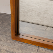Dark Wood Framed Arched Leaner Mirror - 60cm x 140cm