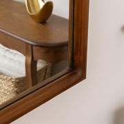 Dark Wood Framed Arched Wall & Mantle Mirror - 90cm x 75cm