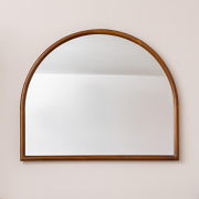 Dark Wood Framed Arched Wall & Mantle Mirror - 90cm x 75cm