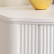 Reeded One Drawer Bedside Table - Willow White Range