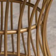 Antique Gold Metal Detailed Upholstered Dressing Table Stool