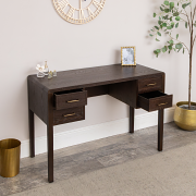 Dark Wood 4 Drawer Dressing Table - Kingsley Range