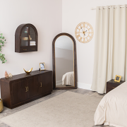 Dark Wood Arched Wall Mounted Cabinet - Kingsley Range