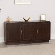 Dark Wooden 3 Door Sideboard - Kingsley Range