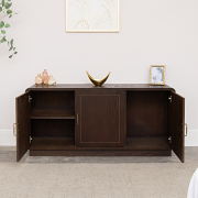 Dark Wooden 3 Door Sideboard - Kingsley Range