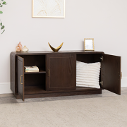 Dark Wooden 3 Door Sideboard - Kingsley Range