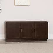 Dark Wooden 3 Door Sideboard - Kingsley Range
