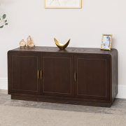 Dark Wooden 3 Door Sideboard - Kingsley Range