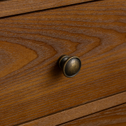 Dark Wood 3 Drawer Extra Wide Bedside Table - Ashwell Range