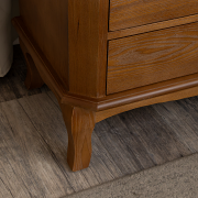 Dark Wood 3 Drawer Extra Wide Bedside Table - Ashwell Range