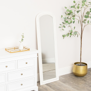 Full Length Distressed White Leaner & Wall Mirror - 47cm x 142cm