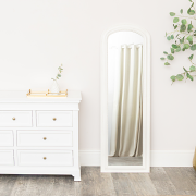 Full Length Distressed White Leaner & Wall Mirror - 47cm x 142cm