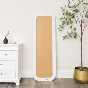 Light Wooden Arched Tall Wall & Leaner Mirror - 142cm x 47cm