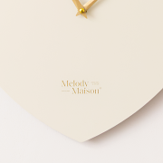 Wooden Ivory & Gold Detailed Heart Shaped Wall Clock - 40cm x 40cm