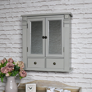 Grey Mirrored Bathroom Cabinet with Drawer Storage 