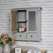 Grey Mirrored Bathroom Cabinet with Drawer Storage 