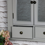 Grey Mirrored Bathroom Cabinet with Drawer Storage 