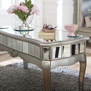 Antique Silver Mirrored Coffee Table - Tiffany Range 