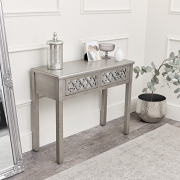 Silver Mirrored Console Table / Dressing Table - Sabrina Silver Range