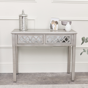 Silver Mirrored Console Table / Dressing Table - Sabrina Silver Range