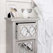 Silver Mirrored Bedside Table - Sabrina Silver Range