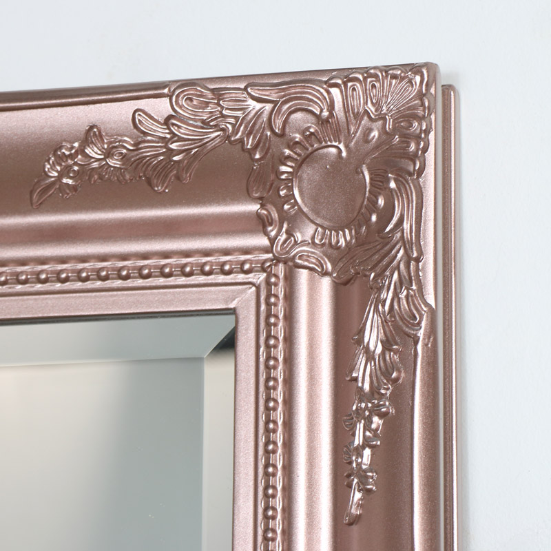 Tall Rose Gold Pink Wall Mirror | Flora Furniture