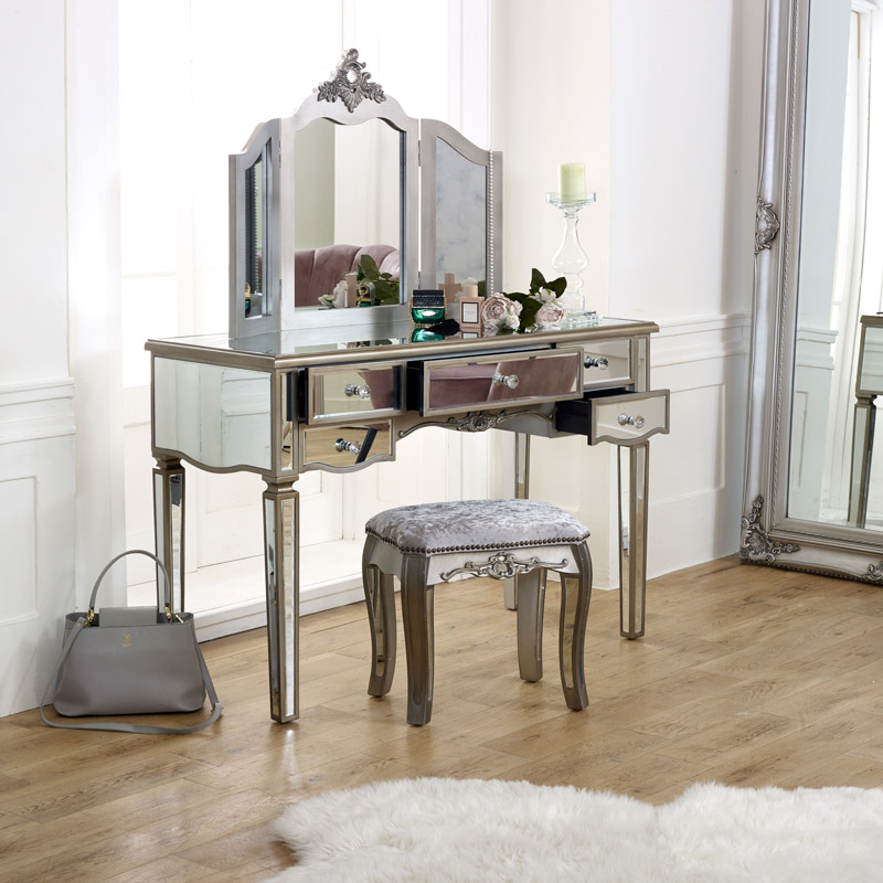 Mirror Console Table Hallway Dressing Table Stool Mirrored Furniture Makeup  Desk