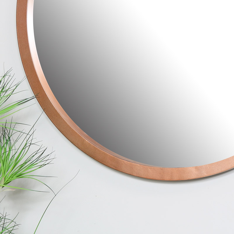 Extra Large Round Copper Wall Mirror 100cm X Flora Furniture - Copper Wall Mirror Uk