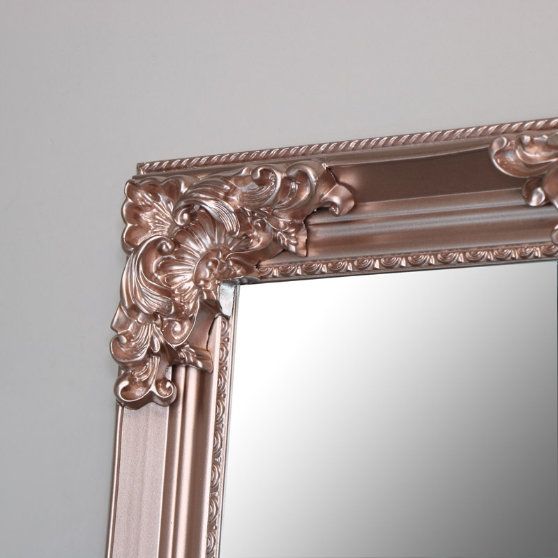 L Ornate Pink Full Length Mirror, Gold Ornate Full Length Floor Mirror