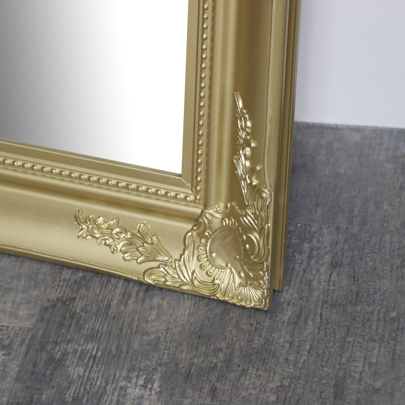 Large Gold Ornate Wall Floor Mirror 158cm X 78cm Flora Furniture - Large Ornate Gold Wall Leaner Mirror 78cm X 158cm