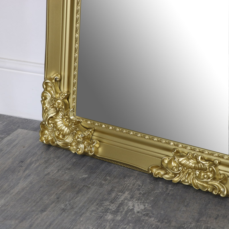 Lornate Gold Full Length Wall Mirror, Gold Antique Mirror Full Length