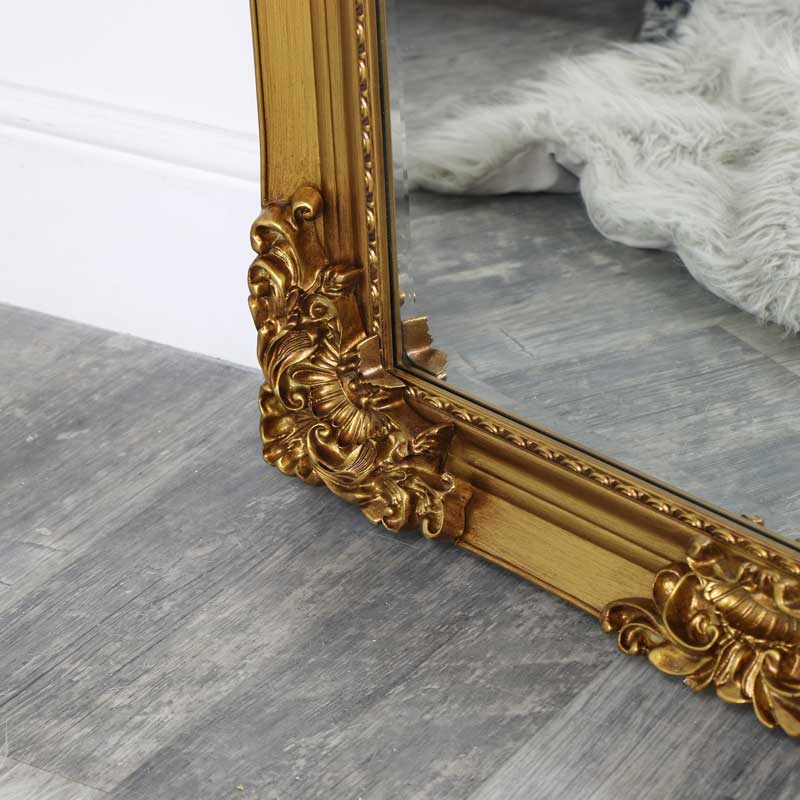 Ornate Antique Gold Full Length Wall, Large Antique Gold Full Length Mirror
