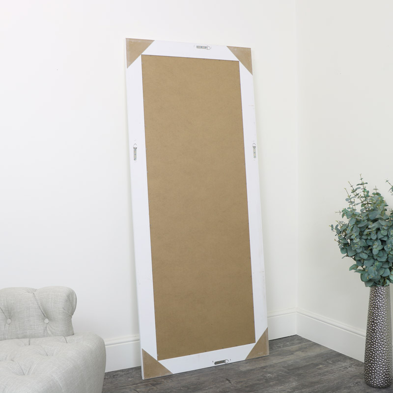 Large Ornate White Wall/Floor Mirror Flora Furniture