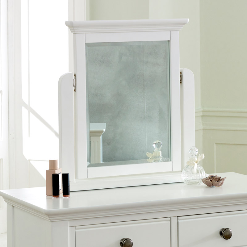 White Dressing Table Mirror Davenport, Wooden Vanity Table With Mirror