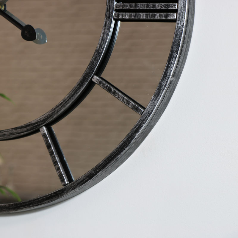 Large Mirrored Skeleton Style Wall Clock Flora Furniture - Large Mirrored Skeleton Style Wall Clock With Roman Numerals Large Mirrored Skeleton Style Wall Clock Flora Furniture - Large Mirrored Skeleton Style Wall Clock With Roman Numerals